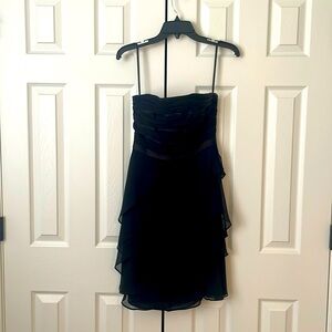 Size 2 White House Black Market black chiffon cocktail dress.